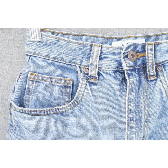 Cotton On Denim Shorts Womens 2 Blue High Rise Cutoff Stretch Bermuda - Picture 3 of 11